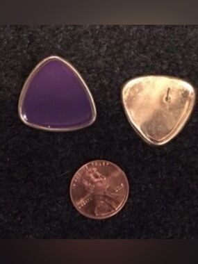Vintage Purple Enamel Pierced Earrings